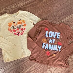 Girla Autumn Themed Long Sleeve Shirts - Yellow and Brown